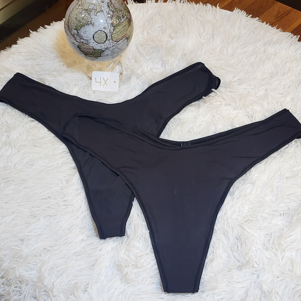 2pcs NWOT SKIMS JELLY SHEER DIPPED THONG/ ONYX